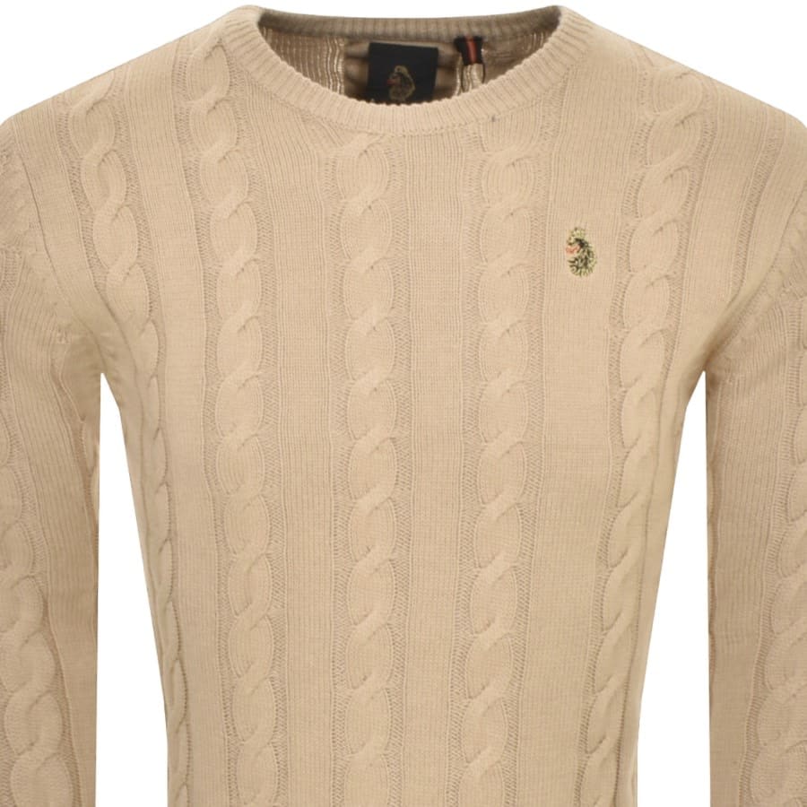 Luke 1977 Aspen Cable Knit Jumper Beige Mainline Menswear